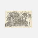 cuadro a tinta por Jupasso 1990 "protesta por matanza en santiago atiltlan