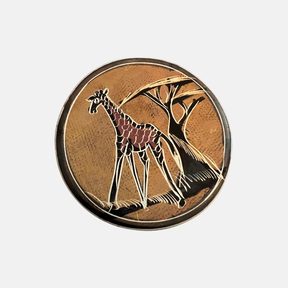 Platito decorativo diseño africano Girafa