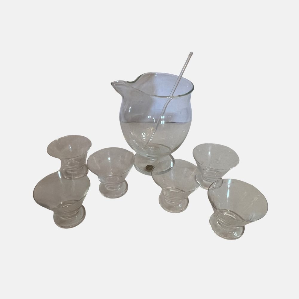 Juego de Pichel cocktelero con revolvedor y 6 copas