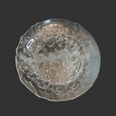 Plato frutero de vidrio con diseño de flores