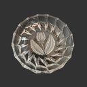 Platito de cristal cortado con diseño de tulipan