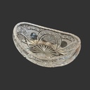 Florero en forma de canoa de cristal cortado