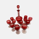 Juego Baccarat de cristal color rubí de año 1800