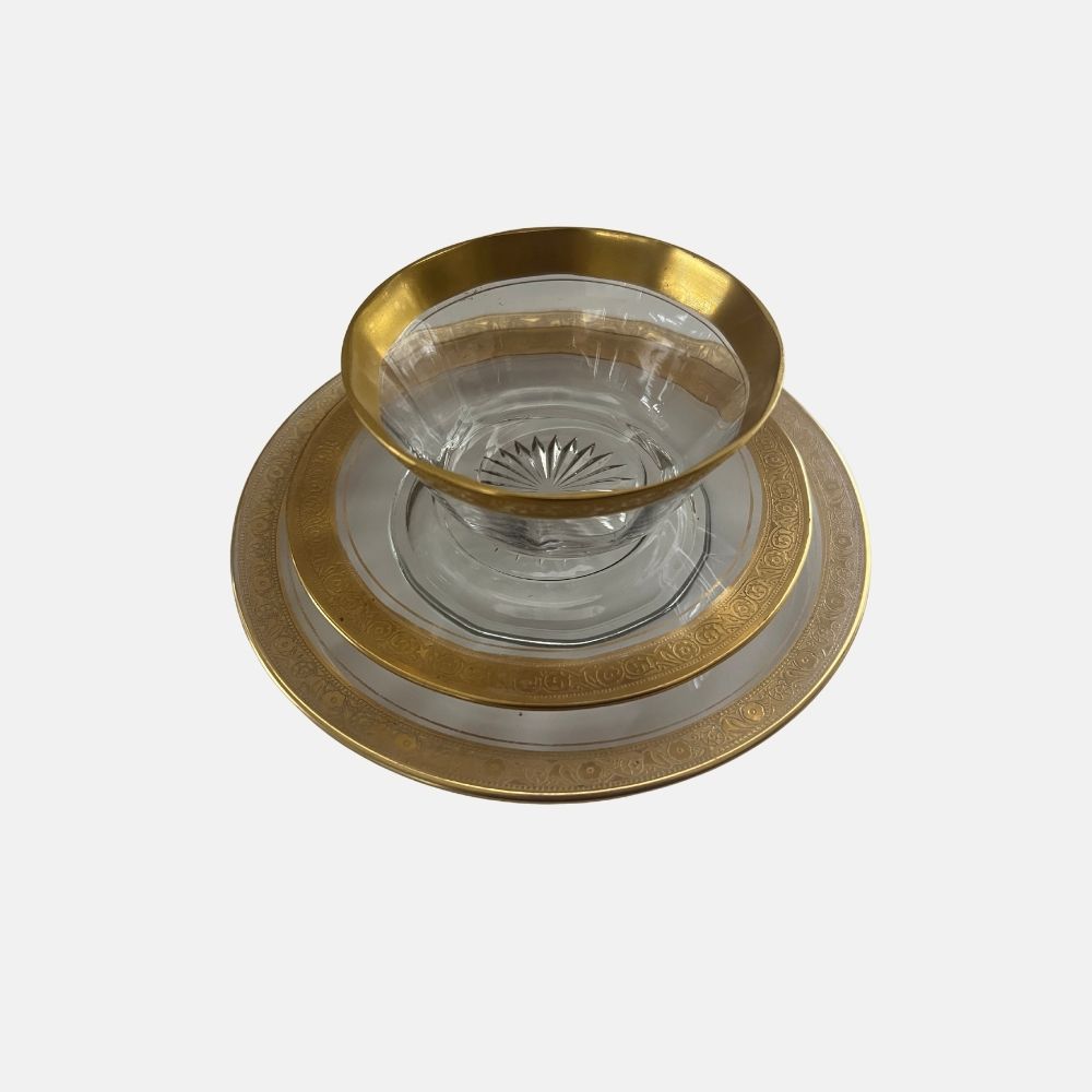 Juego de Cristal Franciscano TIFFIN MINTON CLEAR MidCentury / Hollywood Regency