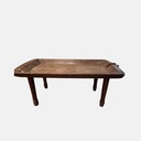 Mesa de madera antigua de batea rectangular con pata larga