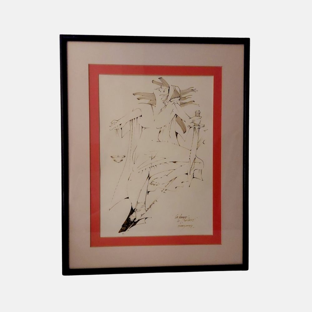 Cuadro a tinta "LA DAMA DE JUSTICIA" por Arnoldo Ramirez Amaya