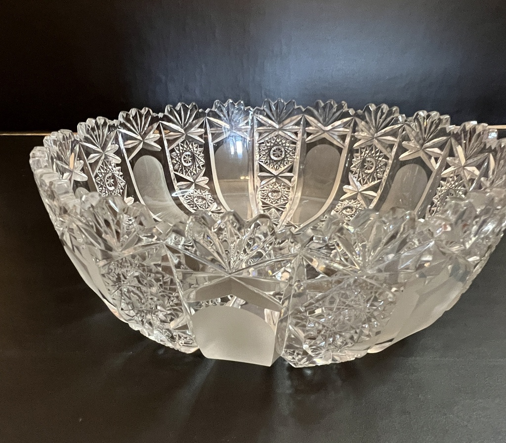 Bowl de cristal de Bohemia Vintage