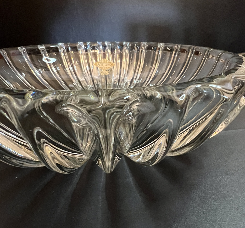 Ensaladera de cristal moldeado transparente Art Vanner France