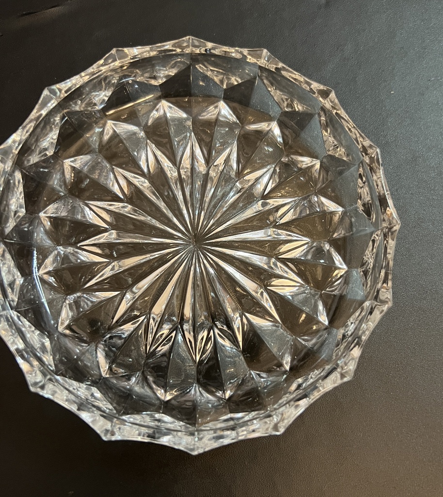 Platito de cristal cortado diseño de estrella