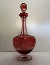Juego Baccarat de cristal color rubí de año 1800
