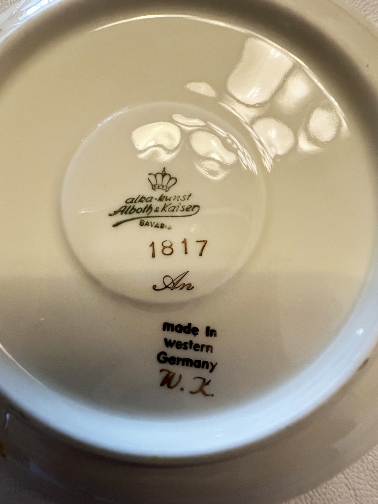 Juego de 6 tazas con plato Alaka-Bunst Alboth Kaisser Bavaria