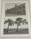 Cuadro con foto del palacio municipal de antigua, vista de la capital desde el cerro del carmen AG