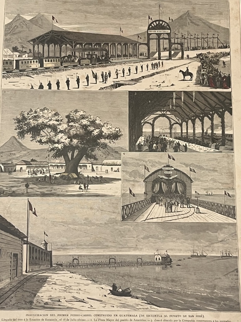 Croquis del 1er Ferrocarril construído en Guatemala