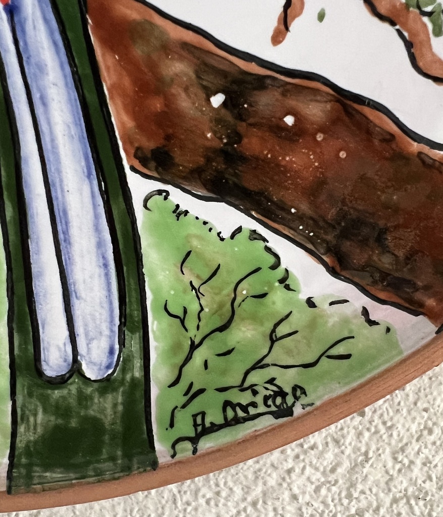 Plato decorativo primitivista "Quetzal"