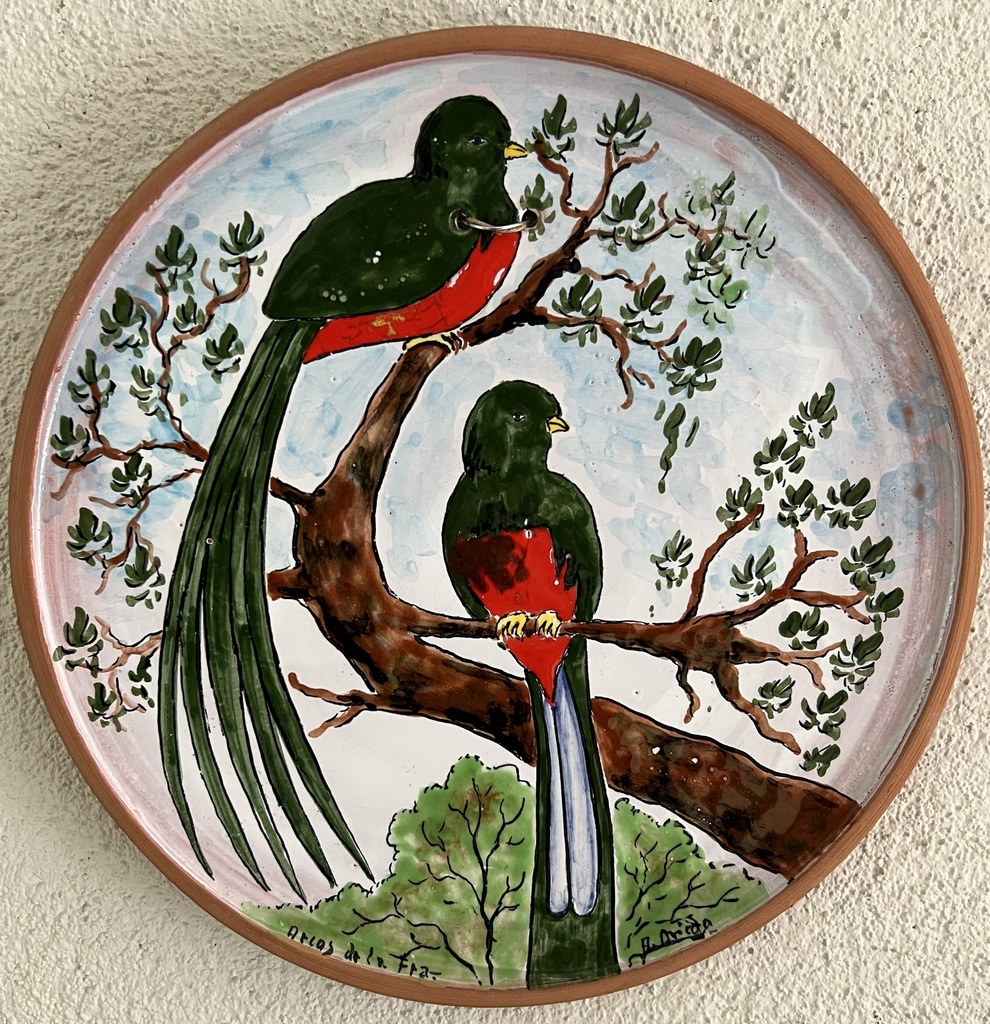 Plato decorativo primitivista "Quetzal"