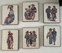 Juego de 6 litografías primitivistas por Frederick Croker