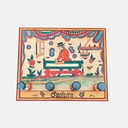 Tabla de madera pintada a mano por artesano maderero con 4 colgadores