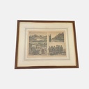 Cuadro con foto del castillo de san jose, universidad literaria en la capital, indigenas guatemaltecos, 4 fotos