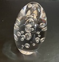 SEVRES CRYSTAL Pisapapeles de cristal transparente en forma de huevo - Francia