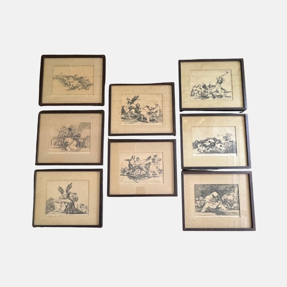 Set de 8 replicas de AguaFuerte por Francisco Goya y Lucentes