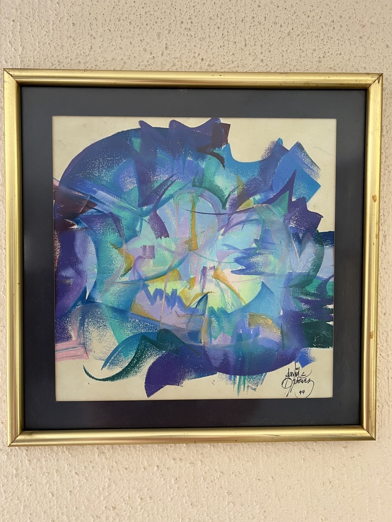 CUADRO FIGURAS AZULES Y MORADAS 1994 POR DAVID ORDÓÑEZ