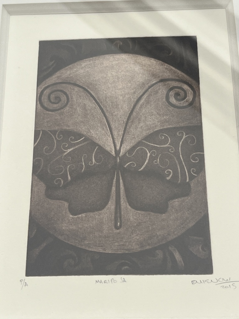 Litografía "Mariposa" P/A por Erick Menchú