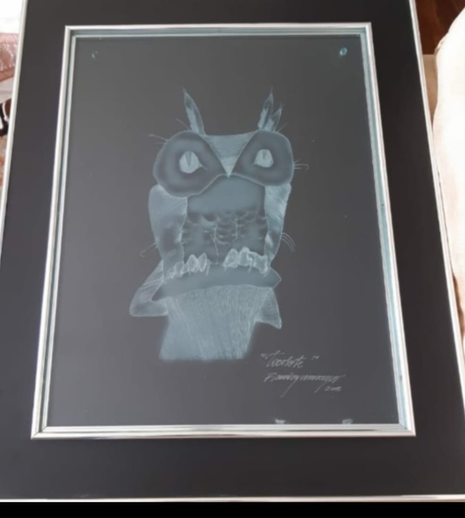 Cuadro Tecolote Negro por Ramírez Amaya