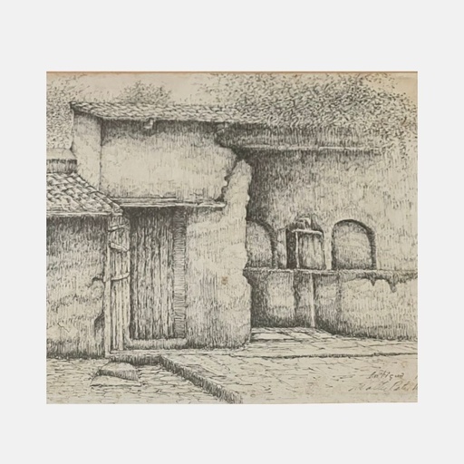 [MILz150710] Cuadro de Rincòn de la Antigua por Walter Peter Koller 1986 15.5 x 18