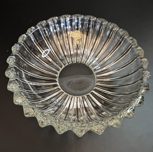[TBz15027] Ensaladera de cristal moldeado transparente Art Vanner France