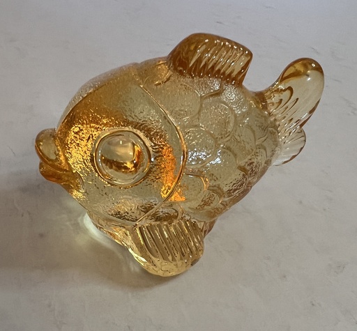 [TBz15040] Nachtmann Vintage German Clear Glass Crystal Fish Figure Ornament