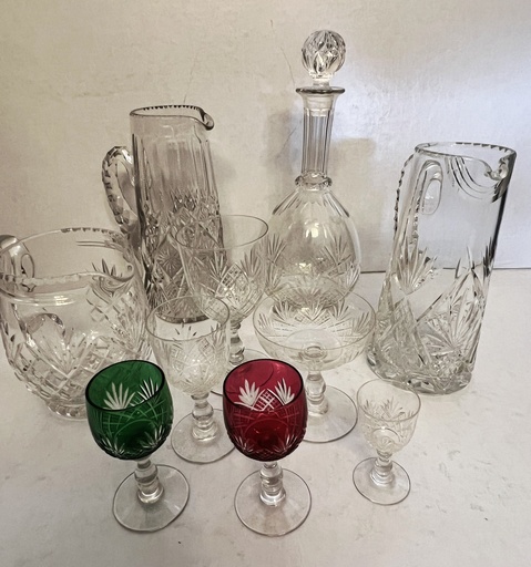 [TBz15046] Juego de bar de cristal cortado y esmerilado Baccarat