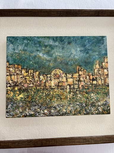 [ID2980] Cuadro al Oleo - paisaje de ruinas - sin firma
