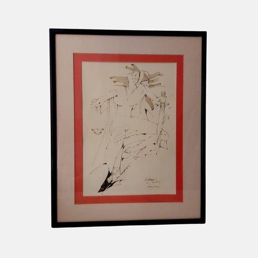 [AdC0035] Cuadro a tinta "LA DAMA DE JUSTICIA" por Arnoldo Ramirez Amaya