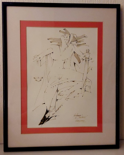 [AdC0035] Cuadro a tinta "LA DAMA DE JUSTICIA" por Arnoldo Ramirez Amaya