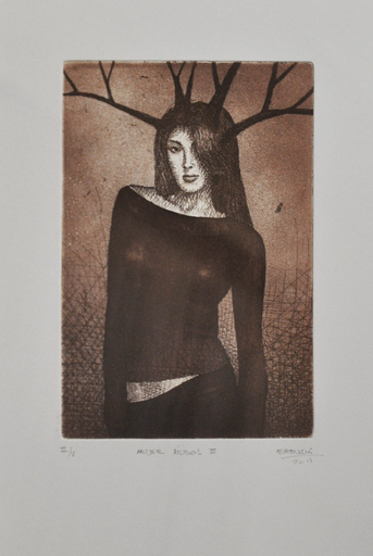 [AdC0038] Grabado sobre papel II/V "Mujer Arbol III" por Erick Menchú